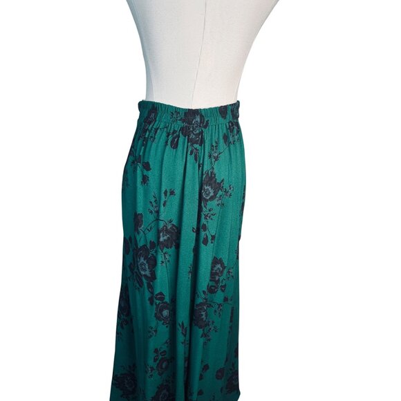 NWT Band Of The Free Small Emerald Green & Black Floral Midi Skirt Viscose - Picture 12 of 14